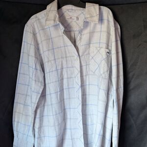 Women's Vineyard Vines Blue and White Checkered Shirt
